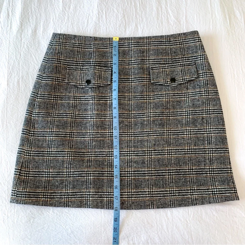 Plaid miniskirt Molly Bracken Lili Sidonio retro black white & brown size large